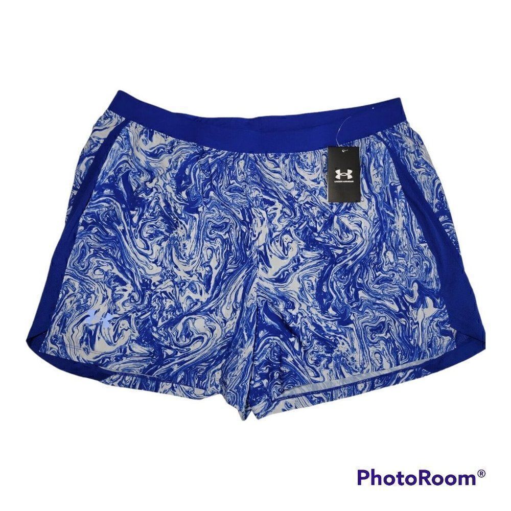 Under Armour Launch Shorts Mens Size XXL  2XL Running Athletic 5" Blue Print NWT